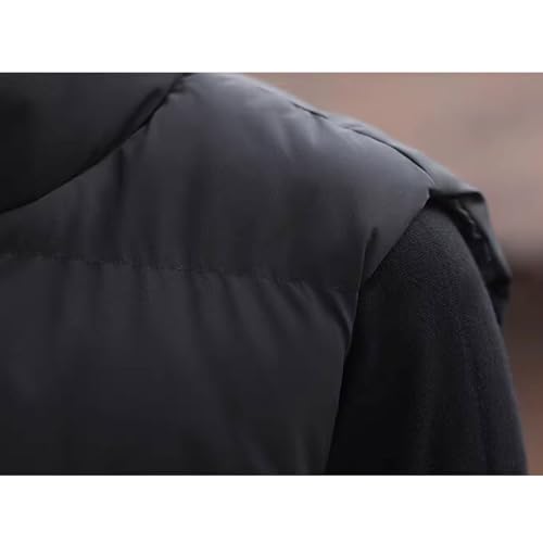 Bestgift Colete masculino de algodão de cor sólida casual jaqueta slim, Preto, 3G