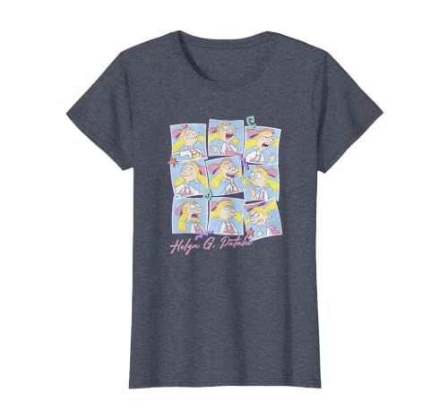 Hey Arnold! Helga G. Pataki Moods Box Up T-Shirt, Women, Heather Blue, Small