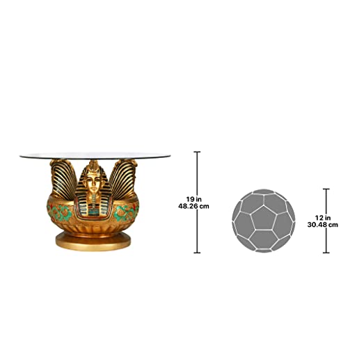 Design Toscano Three Heads Of Tutankhamen Egyptian Coffee Cocktail Table, 31 Inch, Full Color #TOP6