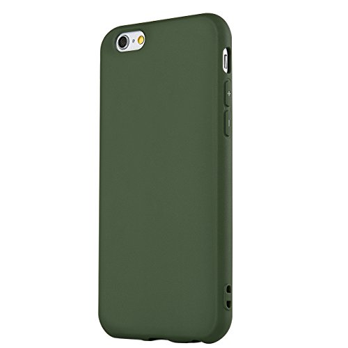 MANLENO Compatible with iPhone 6 Case/iPhone 6s Case, Flexible Full Matte TPU Silicone Case for iPhone 6s 6 4.7 inch (Dark Green)