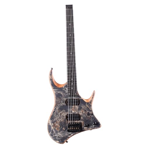 Guitare électrique en acajou sans tête style jazz de haute précision noire