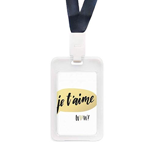 Pochette de carte Je t'aime un motif romantique pour votre badge