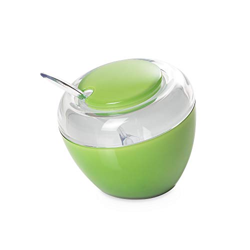 Omada Design Zuccheriera, Formaggiera in plastica con Cucchiaino, Made in Italy, Scomponibile, Lavabile il Lavastoviglie, Linea Movida, Verde