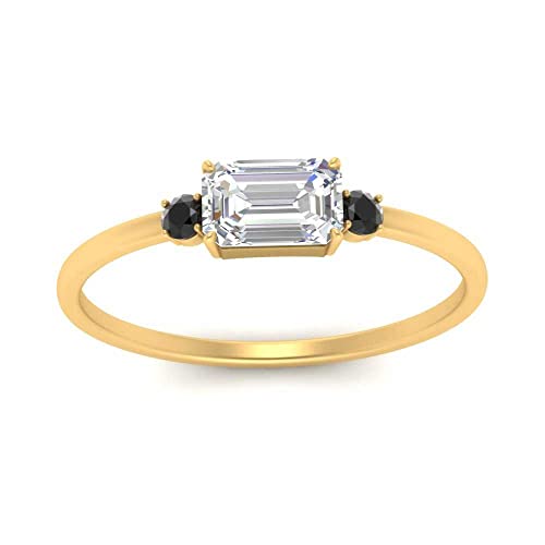 Bague de Fiançailles 3 Pierres émeraude et finitions prestige plaqué Or