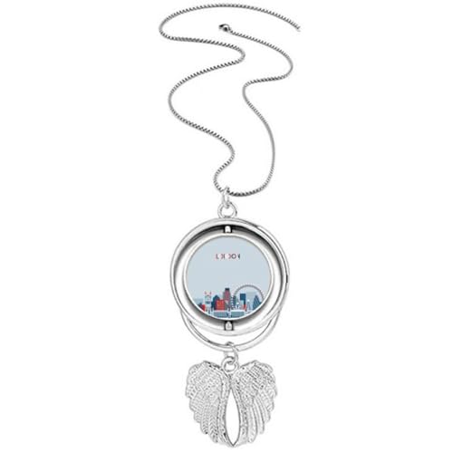 Collier ailes d'ange bleu style British London Eye pour sublimer vos tenues urbaines