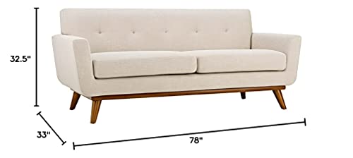 Modway Engage Mid-Century Modern Upholstered Fabric Loveseat In Beige #TOP2
