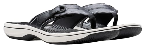 Clarks Clarks Women's Breeze Reyna Cloudsteppers Flip-Flop, Black Synthetic, 7