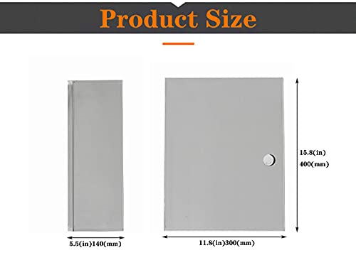 Gersik Outdoor Stainless Steel Ip65 Waterproof Electrical Box , Junction Box, Weatherproof Nema Enclosure Box, Wall-Mounted Project Boxes For Electronics With Insulation Mounting Plate 15.7" X 11.8" X 5.5" #TOP1