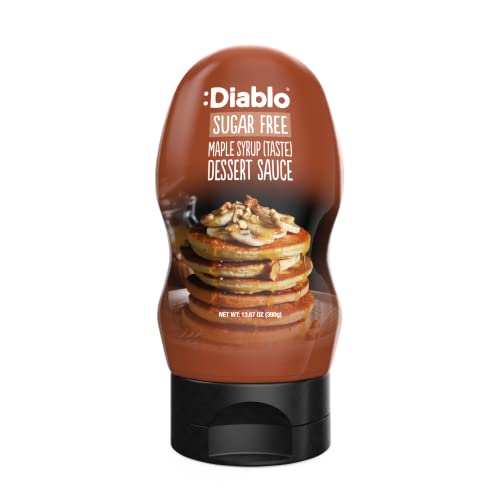 Diablo Sauce dessert au sirop d'érable (goût) | Sans sucre | Sans gluten | Convient aux diabétiques | Panier disponible – Parfait pour offrir | 390 g