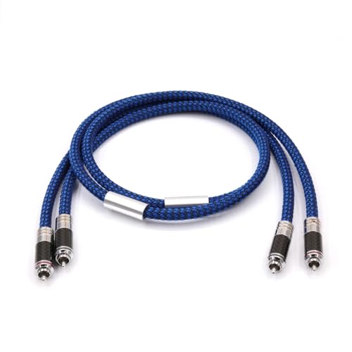Pair 6N Silver Plated RCAA Audio Cable Carbon Fiber 2 RCAA to 2 RCAA Male Plug HiFi Dual Interconnector Cable for Audio Equipment(3m) miniatura 5