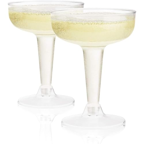 ITMEAT ワイングラス 使い捨て プラスチック 硬質 シャンパン 赤ワイン パーティー ホリデー イベント用品 (透明ゴブレット 120ml 100個)