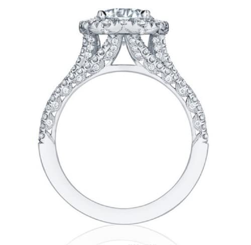 Luxury Fashion 925 Silver Princess-Shaped Simulation 3 Carat Diamond Ring Double Layer Super Flash Zircon Ring Silver Zircon Infinity Halo Engagement Wedding Ring for Women Girls3