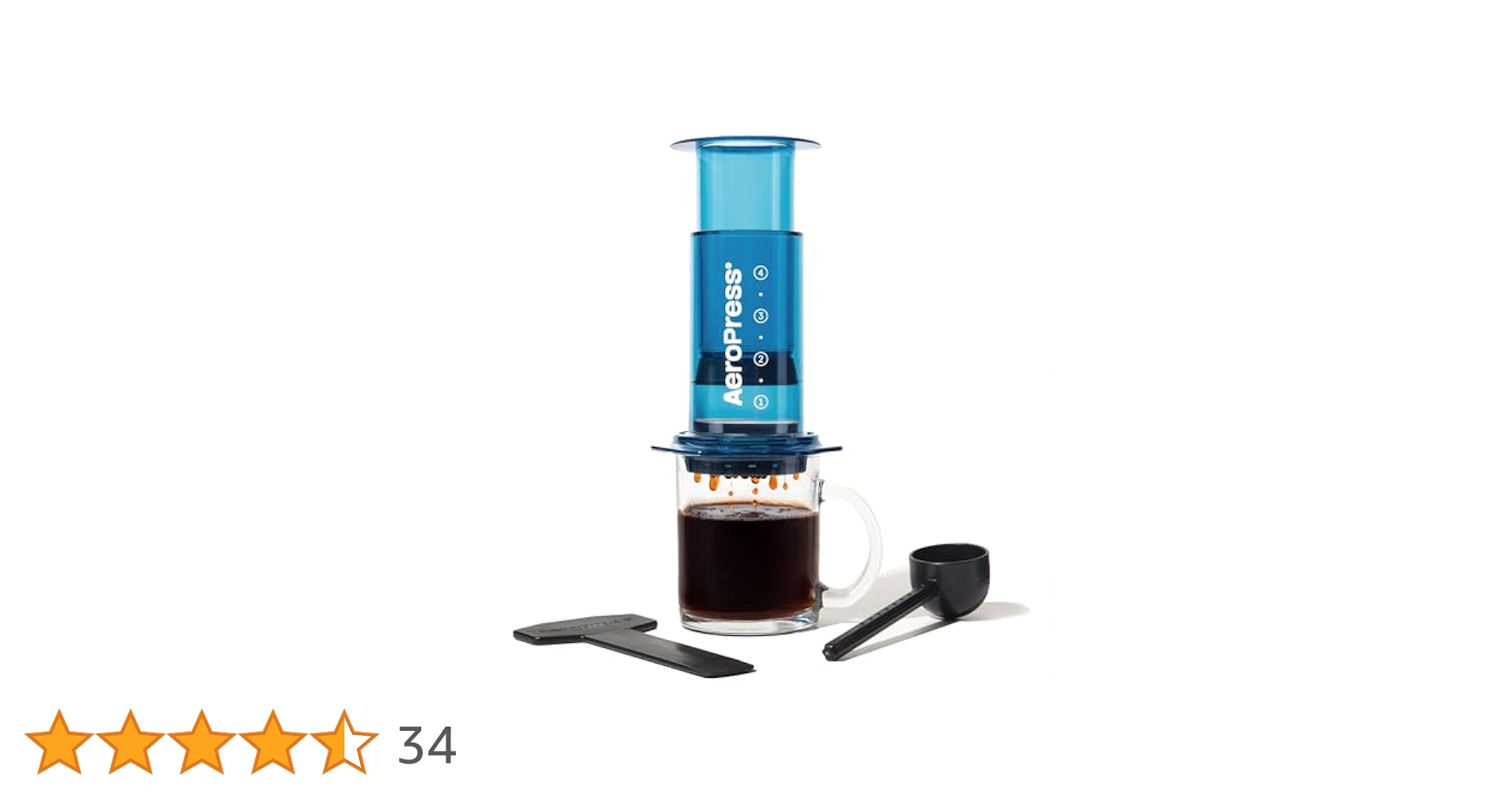 AeroPress コーヒープレス 1-3杯用 Amazon | AeroPress (エアロプレス) クリアコーヒープレス – 3