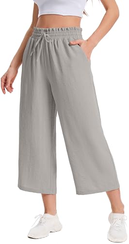 WUWUSKY Damen 3/4 Culotte Hose Leichte...