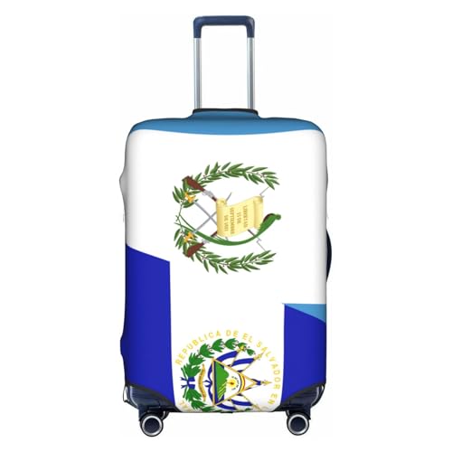 Travel Luggage Cover Half Guatemala Half El Salvador Flag Fashion Washable Baggage Suitcase Protector Fit For Luggage X-Large