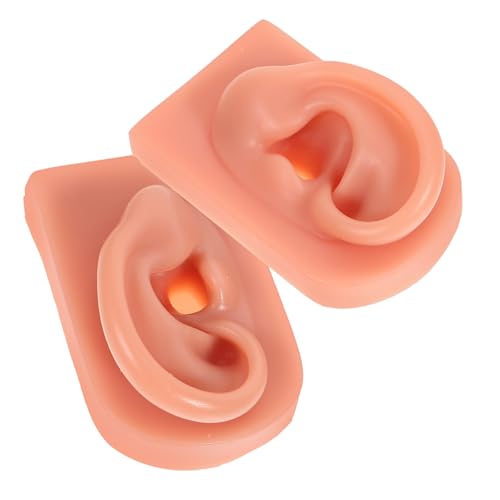 FOMIYES 2pcs Silicone Human Ear Model for Piercing Practice Realistic Dummy Ear Lightweight Compact Design