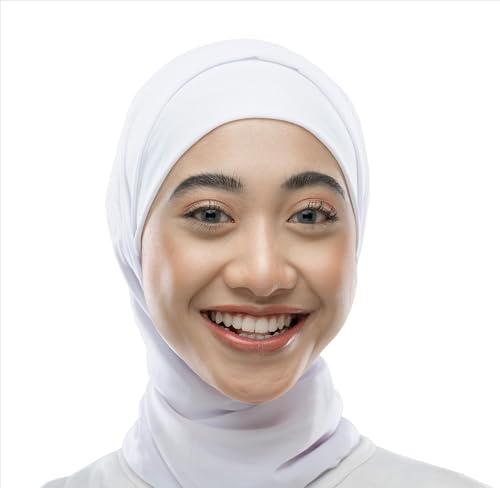Middle Eastern Mall Girl's Hijab Jersey Cotton White Headscarf Wrap with Undercap for School Madrasa3