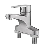 Grifo de lavabo de acero 304 de alta calidad con diseño de tres agujeros que permite un control preciso del agua fría/caliente, ofreciendo durabilidad resistente a la erosión para un baño de larga duración
