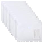12 PcsA5 Clear Plastic Wallets A5 Folder, Transparent Plastic Envelope Wallets A5, pPlastic File Folders, pPlastic Document Walletss with 7 Holes/Button/Label Pocket for Home Office School Travel