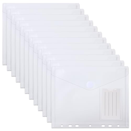 12 Pz Buste Perforate Trasparenti A5, Raccoglitore Anelli Buste Trasparenti