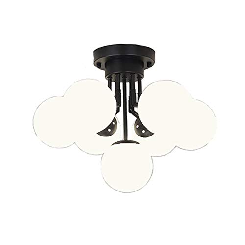 Plafonnier noir moderne pour salon et salle à manger, éclairage design à 7 lumières tamisées