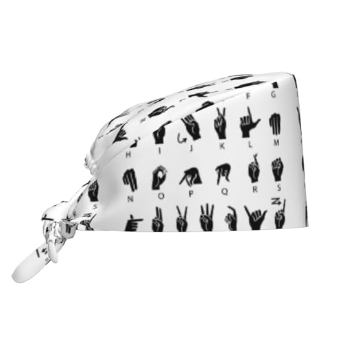 Image of Working Cap Scrub Cap with Sweatband Adjustable Unisex Women Tie Back Hat Nurse Surgical Caps