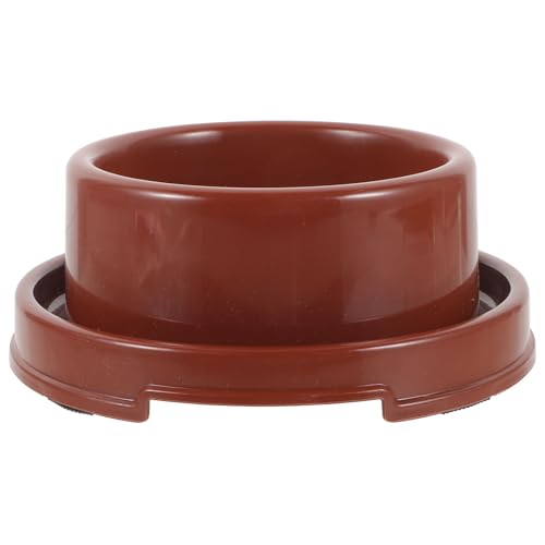 Ciieeo Cuenco Antideslizante para Perros Interior de Plástico PP, Tazón para Comida y Agua para Mascotas, Tamaño Mediano, Color Marrón, Soporte Resistente y Fácil de Limpiar