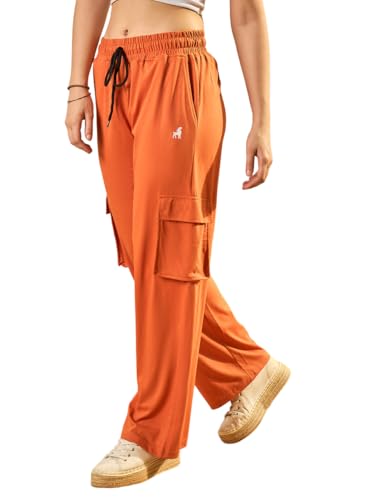 Image of Modeve Women's Cargo Style Track Pants - Summer Cotton Blend