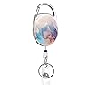 Soleebee Schlüssel JoJo Ausziehbar Karabiner, Beidseitig Motiv Ausweis JoJo Schlüsselanhänger für Krankenschwester Lehrer Student, ID Name Badge Holder mit Gürtelclip für Kartenhalter (Marmor D)