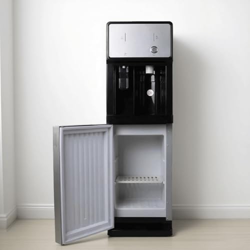 Dispensador de agua de pie con carga en el piso, unidad independiente alimentada por la red, máquina de agua con particiones extraíbles y gabinete de almacenamiento, fuente for beber de doble función