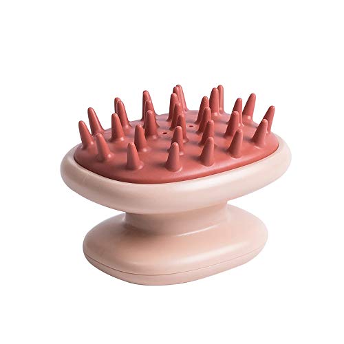 Hair Scalp Massager Shampoo Brush, Manual Head Scalp Massage Brush Wet and Dry Hair, Soft Silicone Bristles Care for The Scalp, Exfoliate and Remove Dandruff, Promote Hair Growth (Pink)