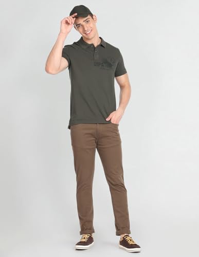 Image of U.S. Polo ASSN. Striped Slim Fit Polo T Shirts for Men - 100% Cotton, Half Sleeves Mens Tshirt