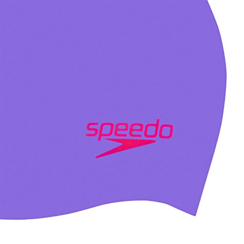 Speedo Unisex Kids Junior Moulded Silicone Swimming Cap Swimming Cap, Purple/Red, One Size #TOP24