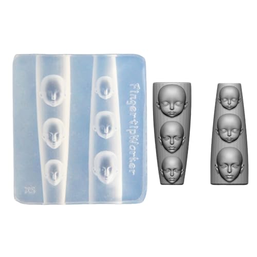 Flexible Nail Stamping Mold Doll Face Manicure Mould for Nail Art Enthusiasts