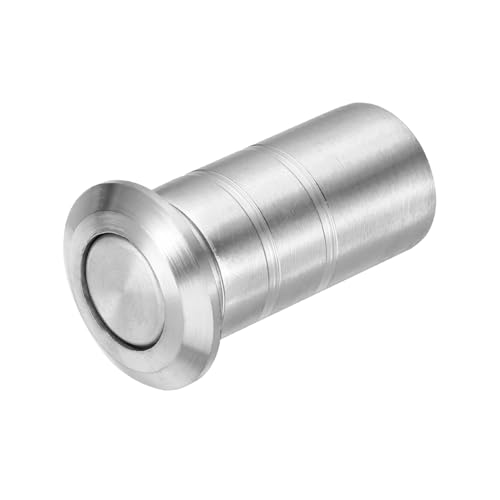 uxcell 14mm/0.55" Door Latch Dust Protector, 304 Stainless Steel Dust-Proof Security Sliding Lock Inserts, Barrel Bolt Lock Accessories for Interior and Outdoor Latch, Silver