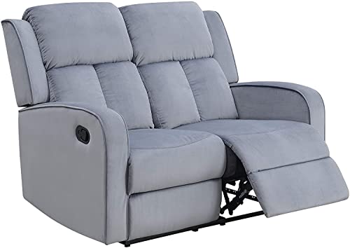 AC Pacific Dale Living Room Manual Reclining Sofas, Modern Upholstered Couch with Curve Arms and Padded Back Cushions, Loveseat, Flint Grey AC Pacific Dale Living Room Manual Reclining Sofas, Modern Upholstered Couch with Curve Arms and Padded Back Cushions, Loveseat, Flint Grey