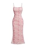 GORGLITTER Women's Floral Wedding Guest Bridal Shower Summer Midi Dresses