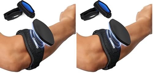 Image of CAMBIVO 4 Pack Tennis Elbow Brace for Men & Women, Elbow Pain Relief for Tendonitis, Tennis & Golfer's Elbow, Adjustable Elbow Strap with Compression Pad (Black)