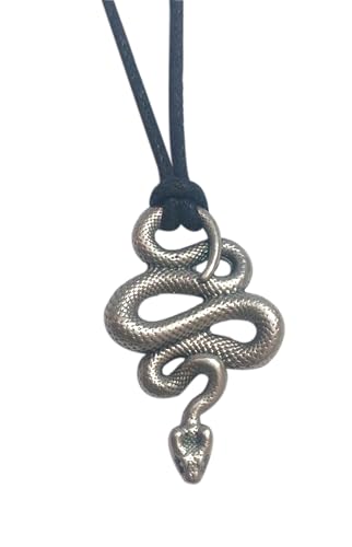 Metallo placcato Argento Ciondolo Serpente placcato Argento con collana - Pendente \