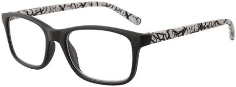 About Eyes G246 Imelda Strength Plus 3 Black Matt Frame with Black/White Temples Reading Glasses