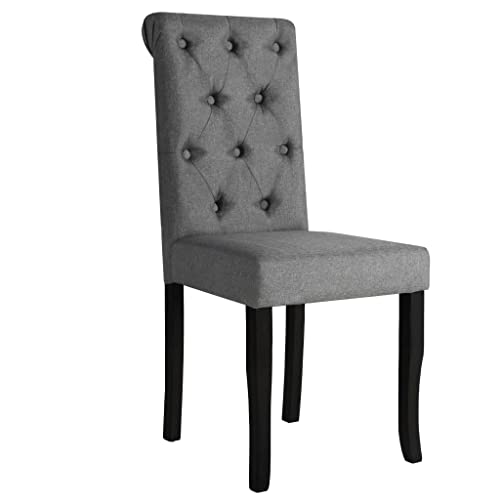 Sinkzol Juego de 4 sillas de comedor de tela gris oscuro con acolchado ergonómico asiento y reposabrazos, estructura de madera maciza, ideal para cocina, comedor, salón, asiento cómodo con respaldo