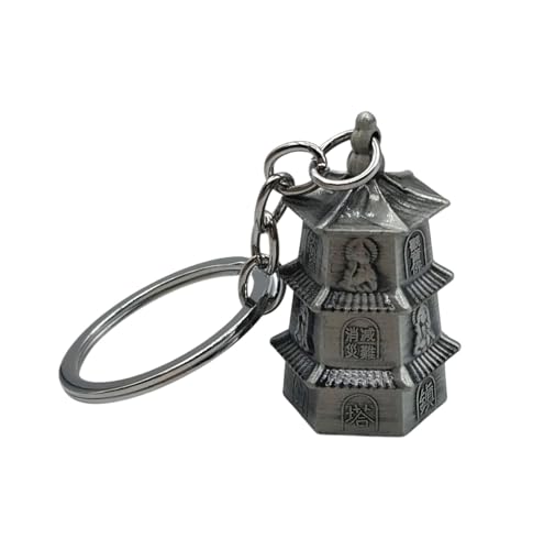 Image of Classic Antique Tibetan Temple Bell Shaped Keyring for Gift Gaurdian bell for Car Bike Bags Metal Key ring Key Chain Bag Charm Gift
