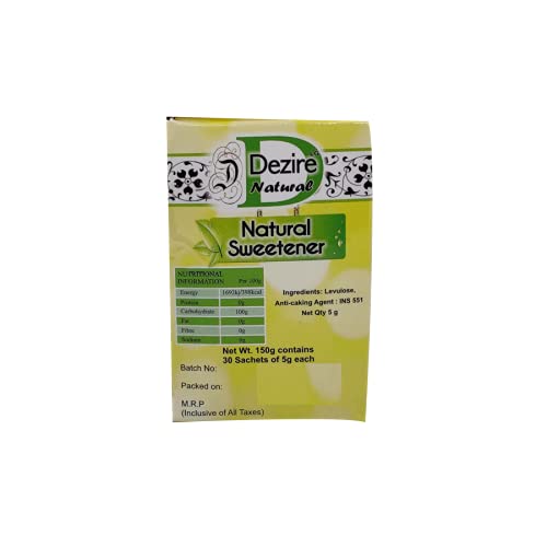 Image of Dezire Natural Low GI Sweetener GI-19 | Diabetic-Friendly Sugar Substitute | Natural Low Glycemic Sweetener Sachets 5g Each | 1 Sachet = 2 Tsp Sugar | No Artificial Sweeteners | Tea, Coffee & Daily Use | Pack of 65