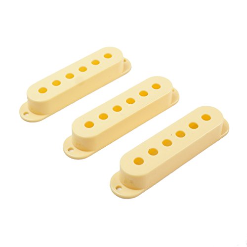Strat Style Single Coil Guitar Pickup Cover Set, Pole 48, 50 and 52mm /Cream