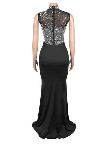 Image of Women's Sequin Prom Dress Evening Gowns for Formal Events | Elegant Sparkly Rhinestone Long Maxi Dresses for Formal Party,Gala,Wedding Guest,Fully Lined,Stretchy,Side Slit