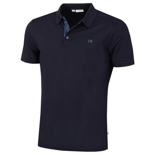 Calvin Klein Polo da golf Campus da uomo, con colletto a costine, a 3 bottoni, L