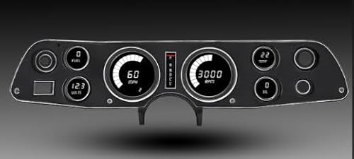 1970-1981 Camaro LED Digital Gauge Cluster – Direct Fit Replacement, Red LED Display, Speed, Oil & Temp Senders Included White DP4002W