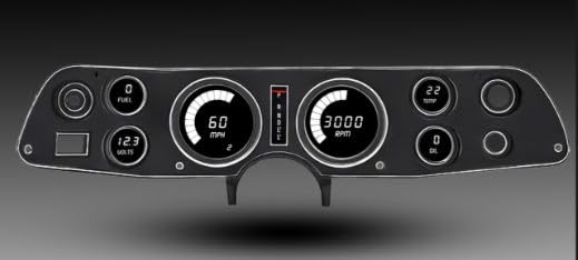 1970-1981 Camaro LED Digital Gauge Cluster – Direct Fit Replacement, Red LED Display, Speed, Oil & Temp Senders Included White DP4002W