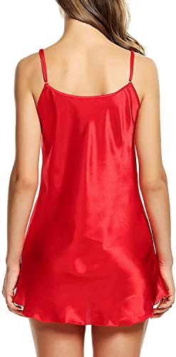 Image of Honeymoon Night Dresses for Women - Lightweight Satin Sleepwear Nighties, Hot Bridal Nightwear Dress and Suit for Women, Ladies Lightweight Wear Comfortable, Stylish Nighty for Girls