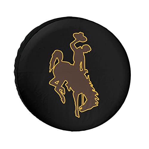 Wyoming Logo Waterproof Coating Tire Cover Portable Wheel Bags Sun Rain Snow Protector 15inch